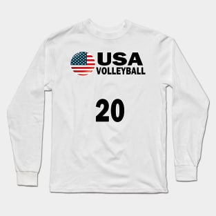 USA Volleyball #20 T-shirt Design Long Sleeve T-Shirt